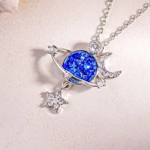 Zircon moon and star pendant necklace — additional view 2
