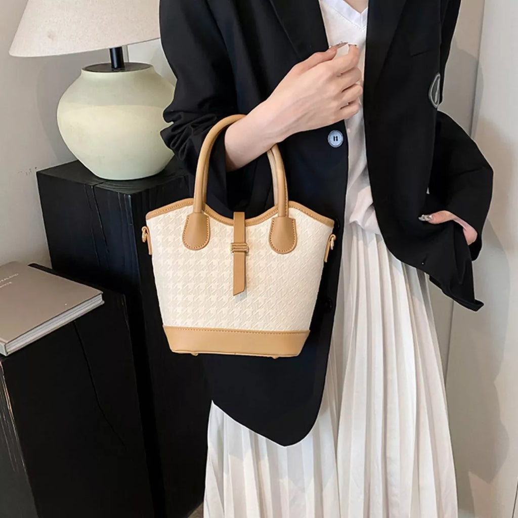 Main product photo of Houndstooth Bucket Bag, Handbag, everyday style