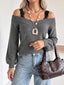 Off-Shoulder Lace Trim Sweater view 2