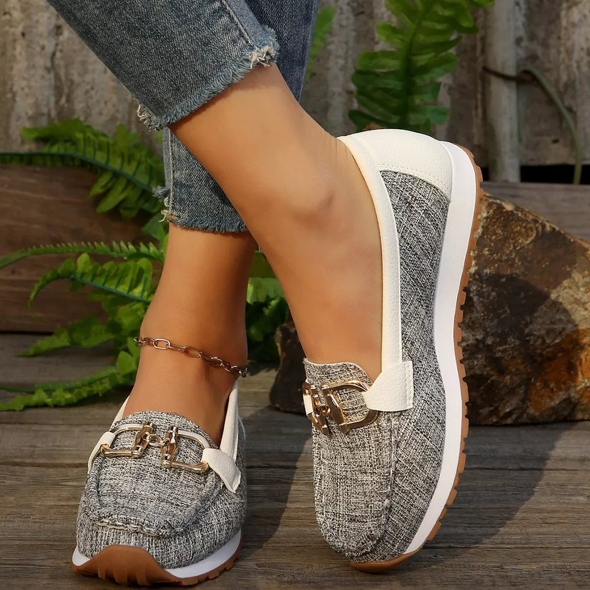 Round toe slip-on shoes — additional view 4