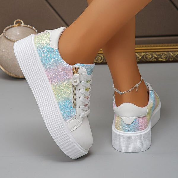 Sequin sneakers side view