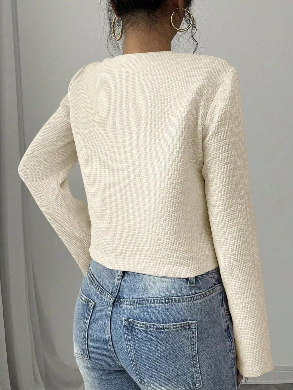 Bow detail cropped jacket — additional view 6