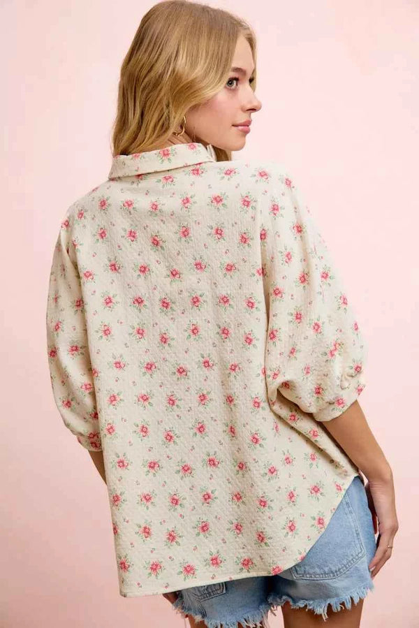 Flower print dolman blouse — additional view 6