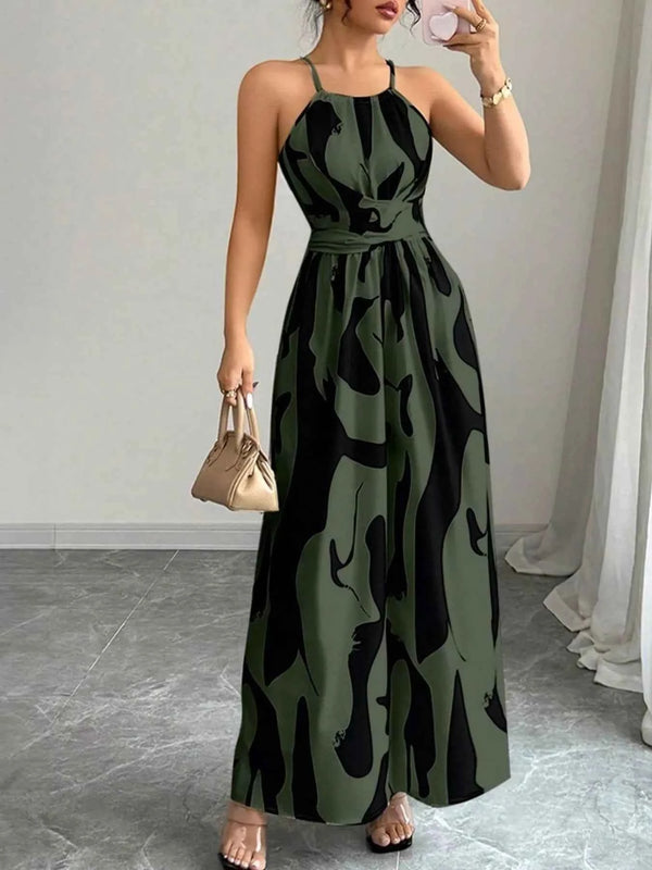 Abstract print halter neck maxi dress — additional view 8