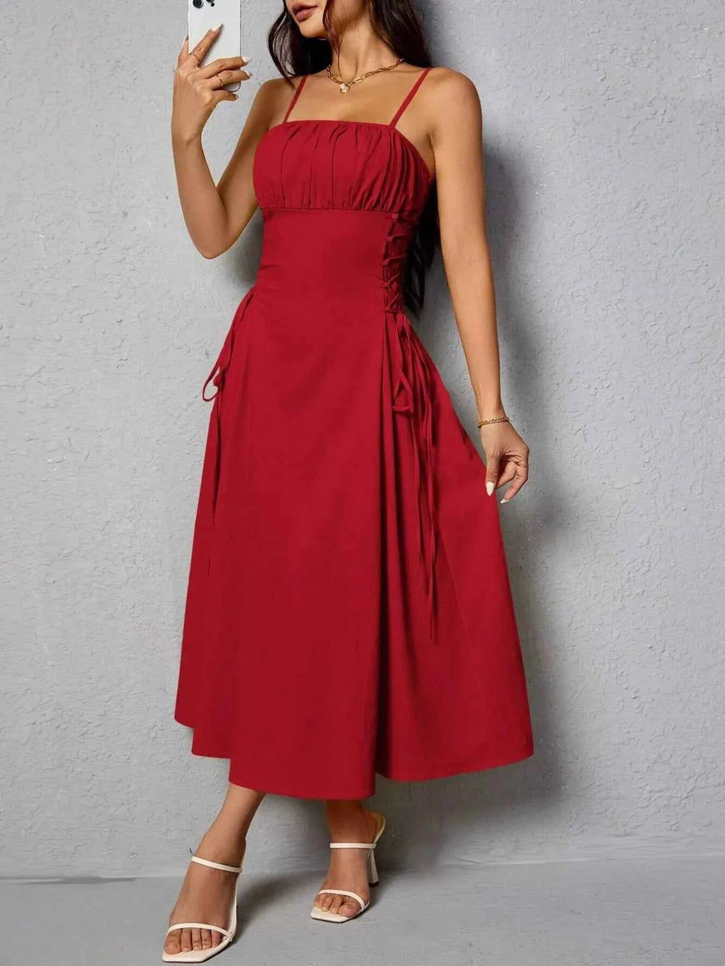 Lace-up cami dress — additional view 7
