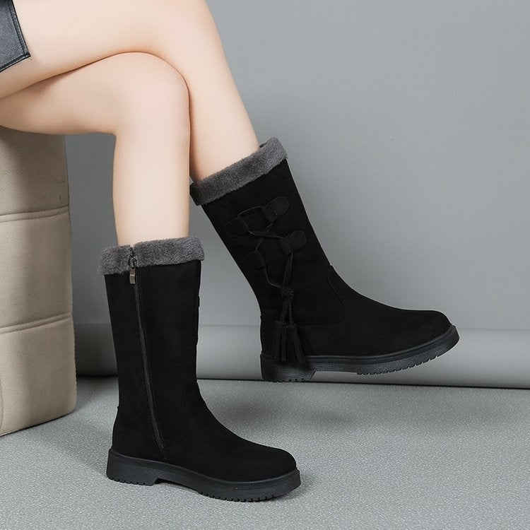 Women's Mid-Calf Snow Boots - Chunky Sole, Fleece Lined, 3 Colours product image