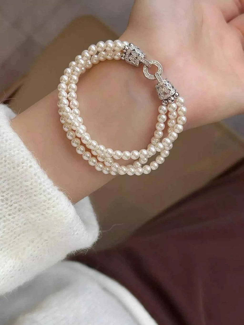 Three layer pearl bracelet — additional view 3