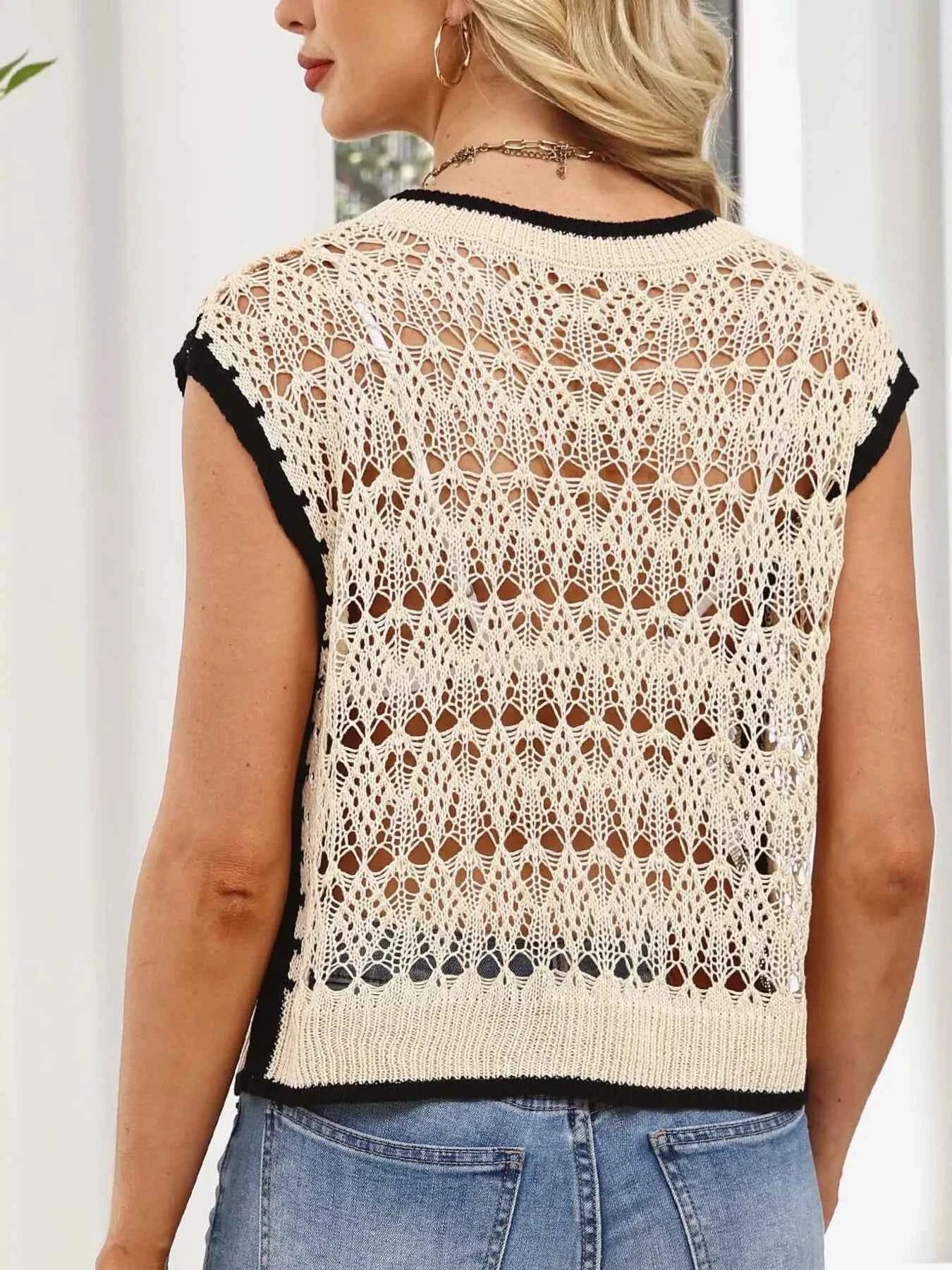 Round neck crochet knit cover-up — additional view 8
