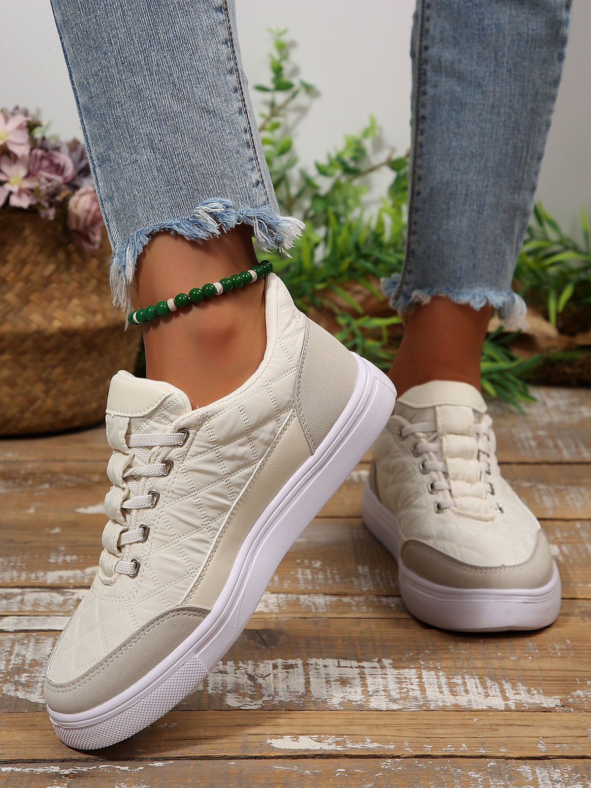 Suede-look sneakers top view