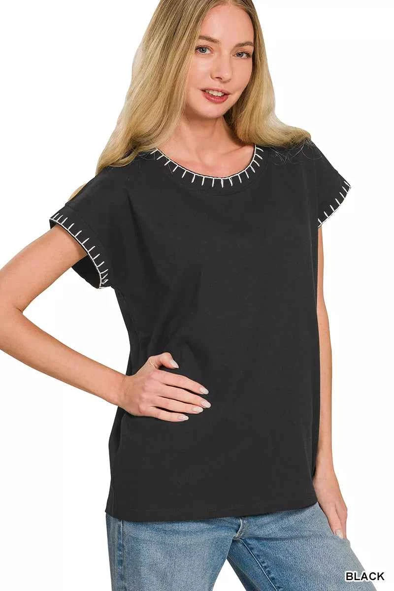 Textured oversized cotton top — additional view 2