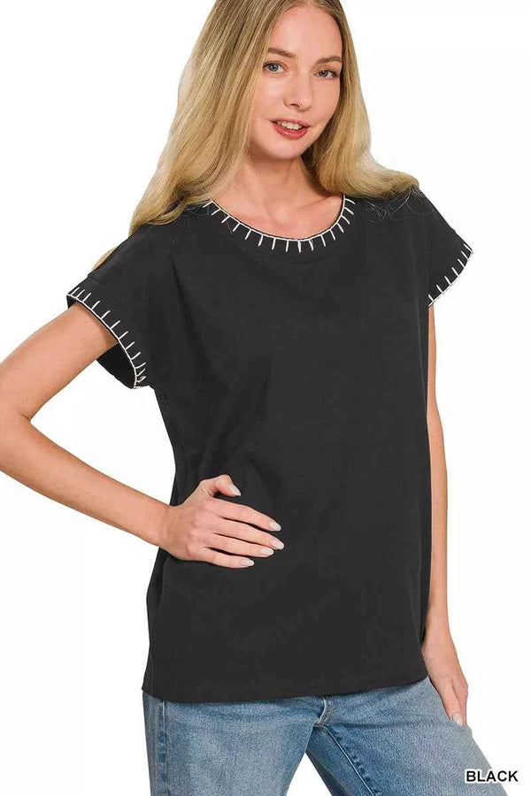 Textured oversized cotton top — additional view 2