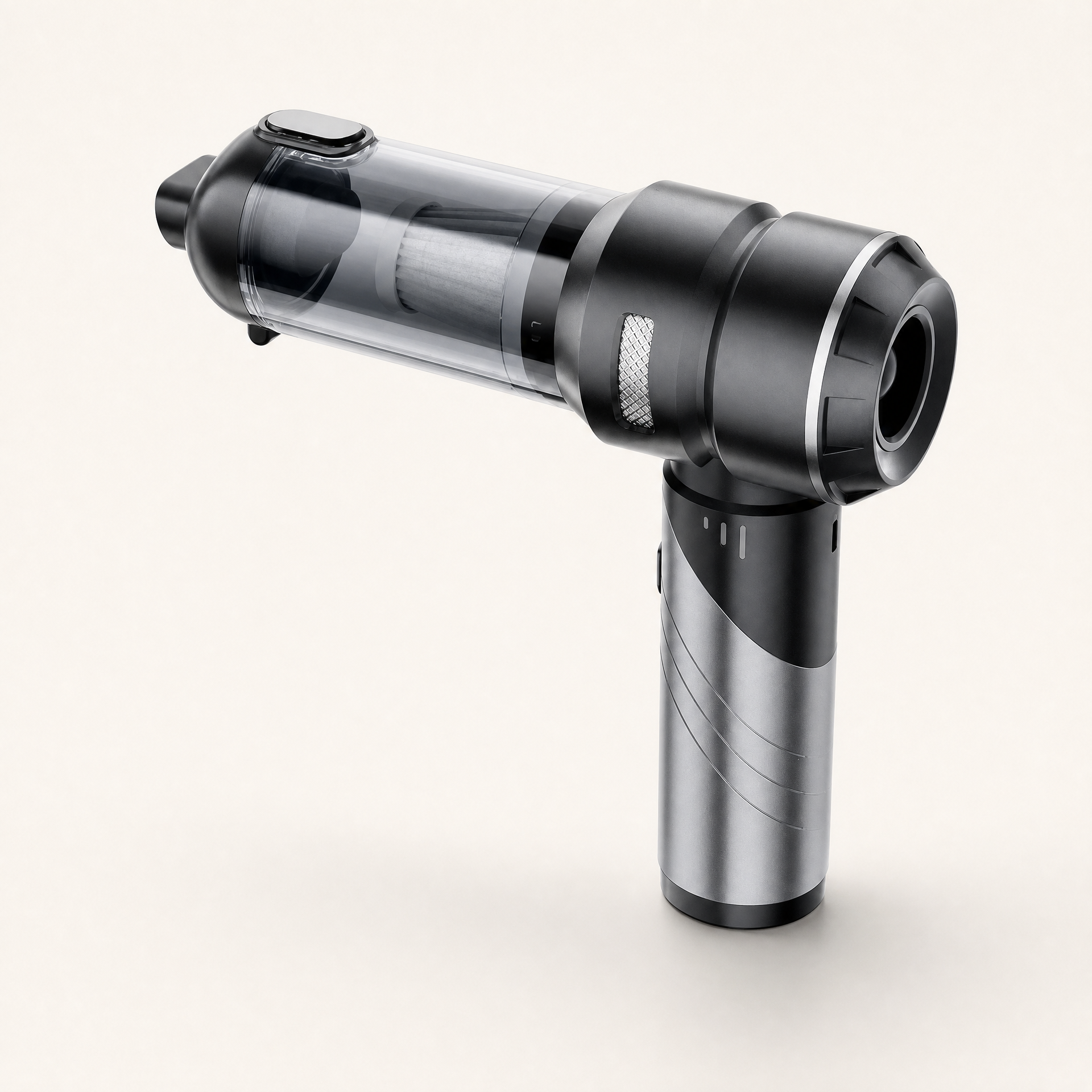 2-in-1 Cordless Vacuum & Air Inflator for Effortless Cleaning and Inflating shown in a clear product image