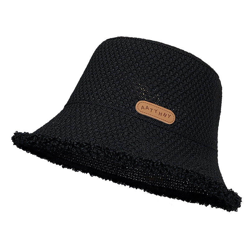 Women's Raw-Edge Bucket Sun Hat-Splashis, alternate view 1