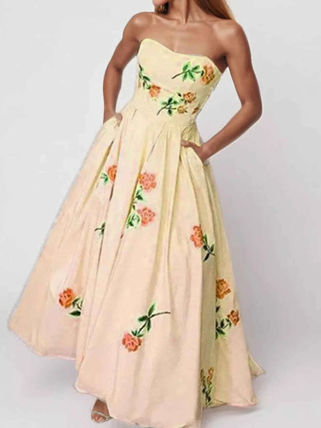 Floral print maxi dress with pockets — additional view 10