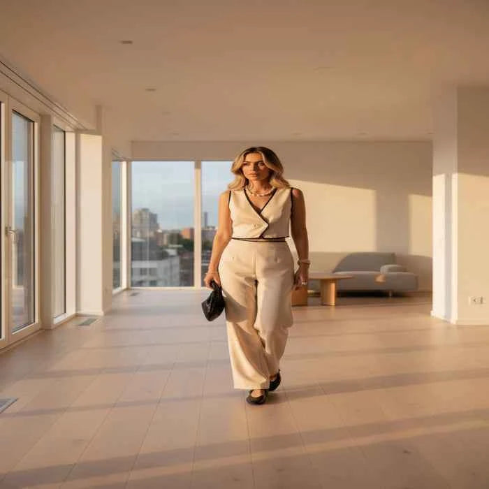 Casual vest and pants set — primary view