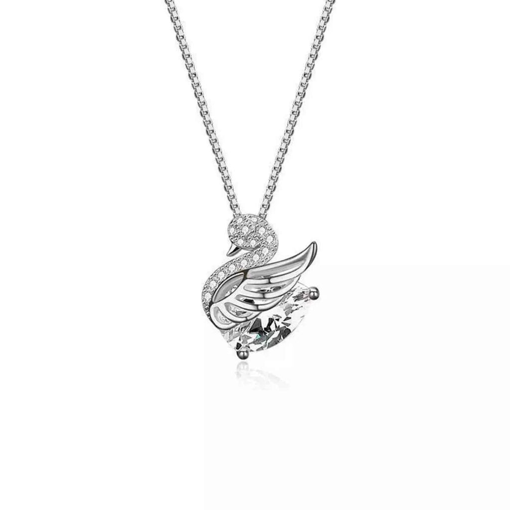 Zircon pendant necklace in silver-plated alloy — additional view 4