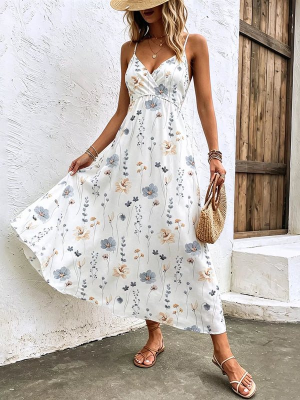 Floral Print Spaghetti Strap Midi Dress — additional view 3