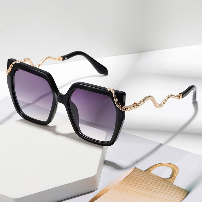 Snake-print sunglasses colorway options