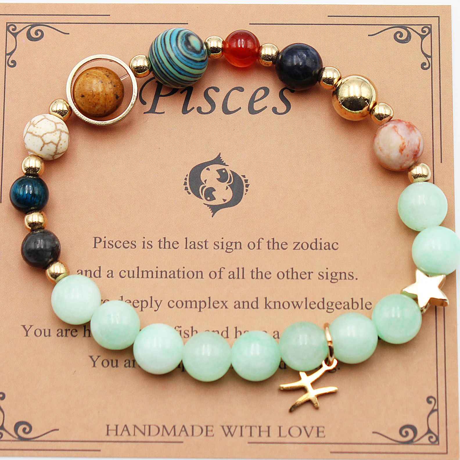 Magic of Eight Planets Jewelry Bracelet-Fashion-Splashis-Color:Piseces Green Dongling-Splashis