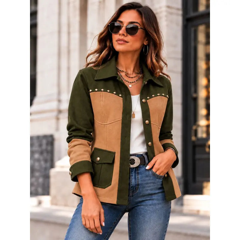 Retro colour-block jacket for women, image 5