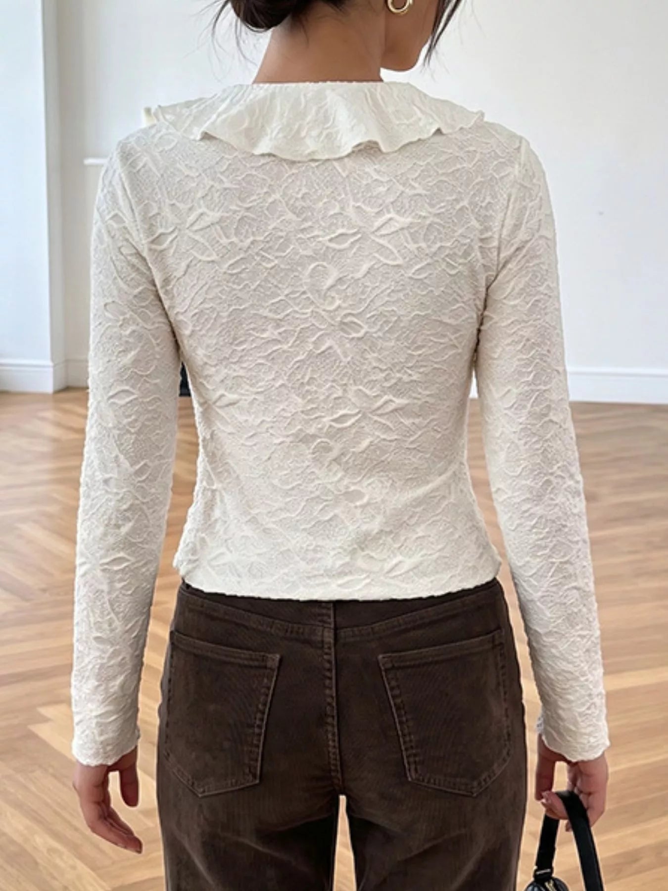 Ruffled Long-Sleeve T-Shirt — additional view 5