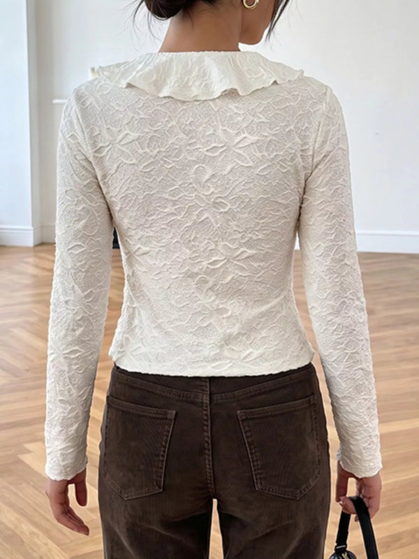 Ruffled Long-Sleeve T-Shirt — additional view 5