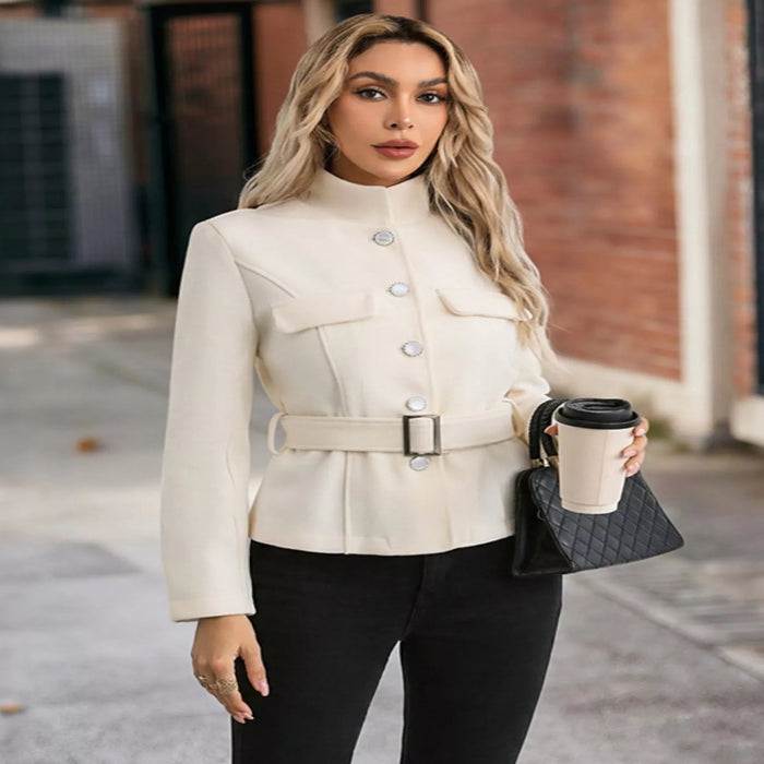 Belted button-up jacket — primary view Image principale du produit