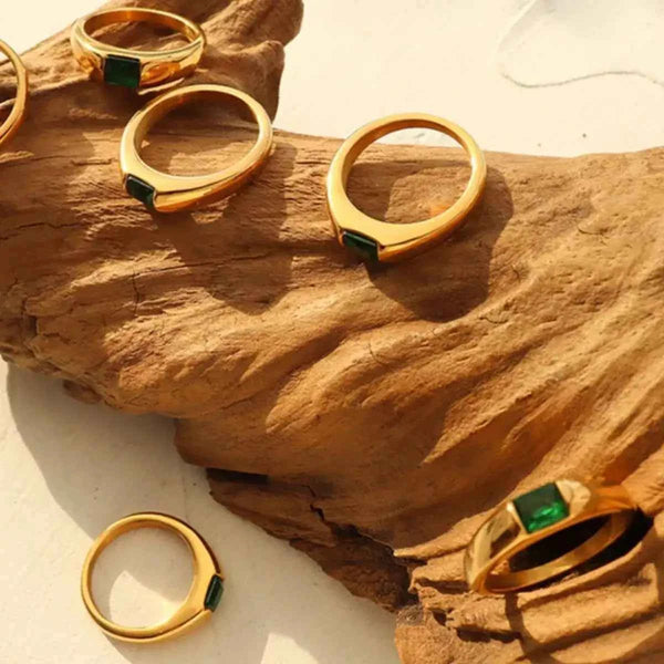 Zircon ring in 18K gold-plated titanium steel — additional view 5