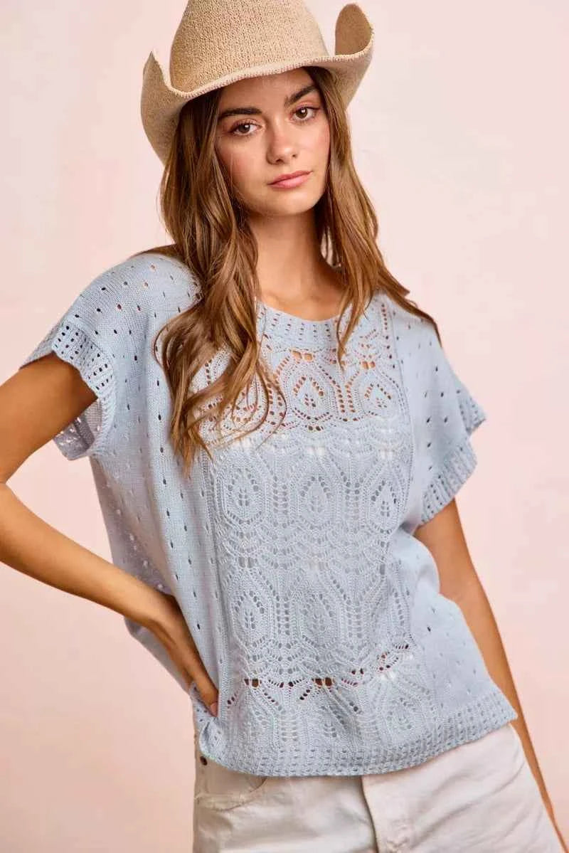 Eyelet knit top — additional view 11