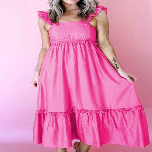 Ruffle trim maxi dress — primary view