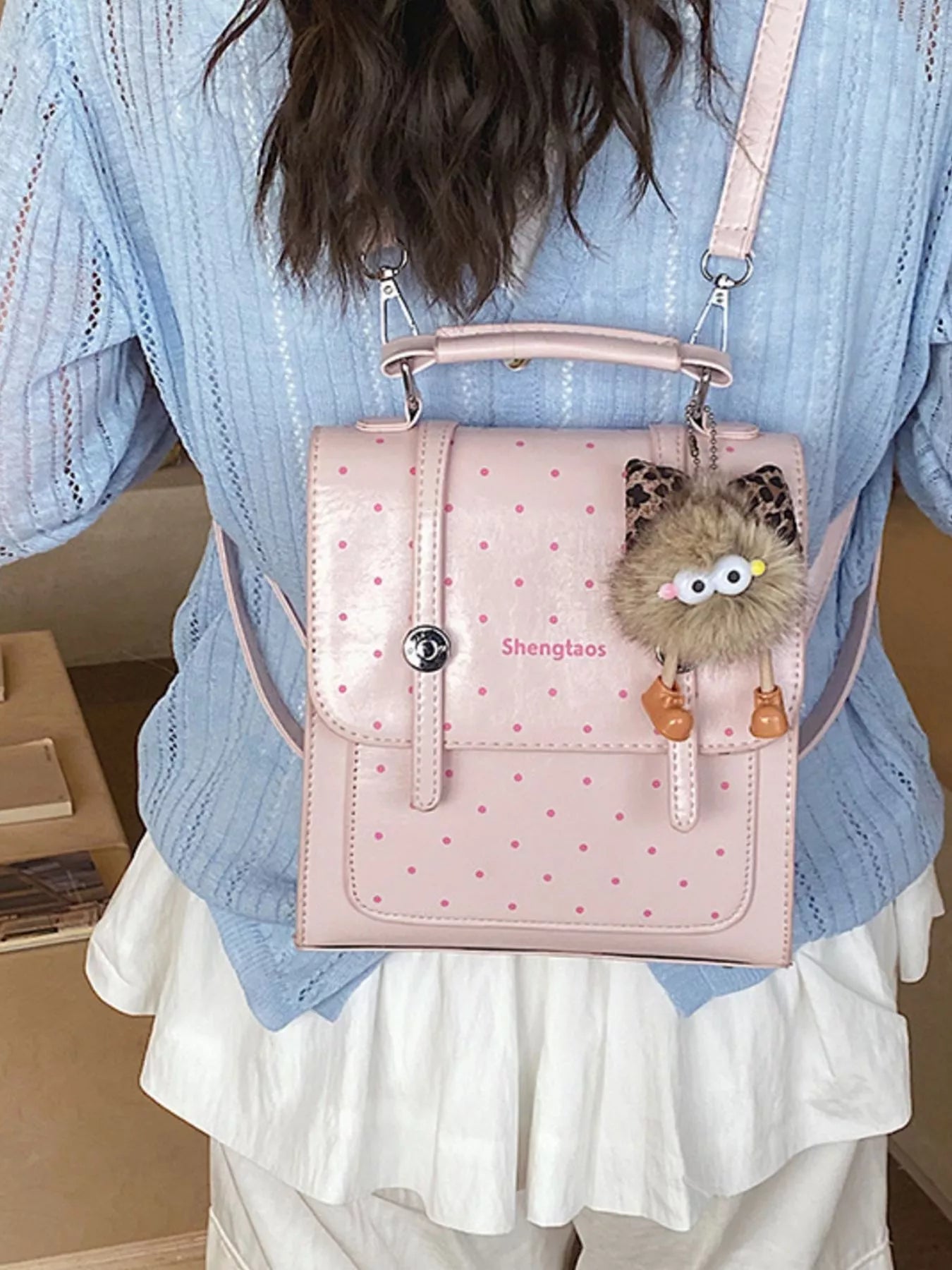 Mini Polka Dot PU Leather Backpack — product image 6