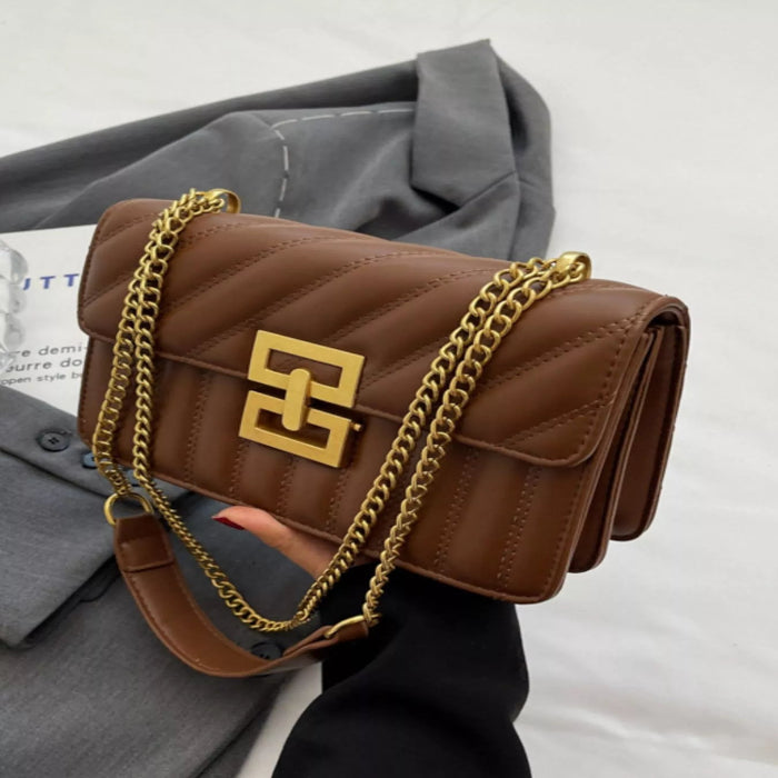 Quilted flap chain shoulder bag — primary view