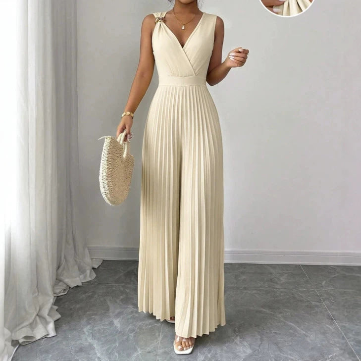 Women's V-Neck Sleeveless Spring Summer Jumpsuit product image