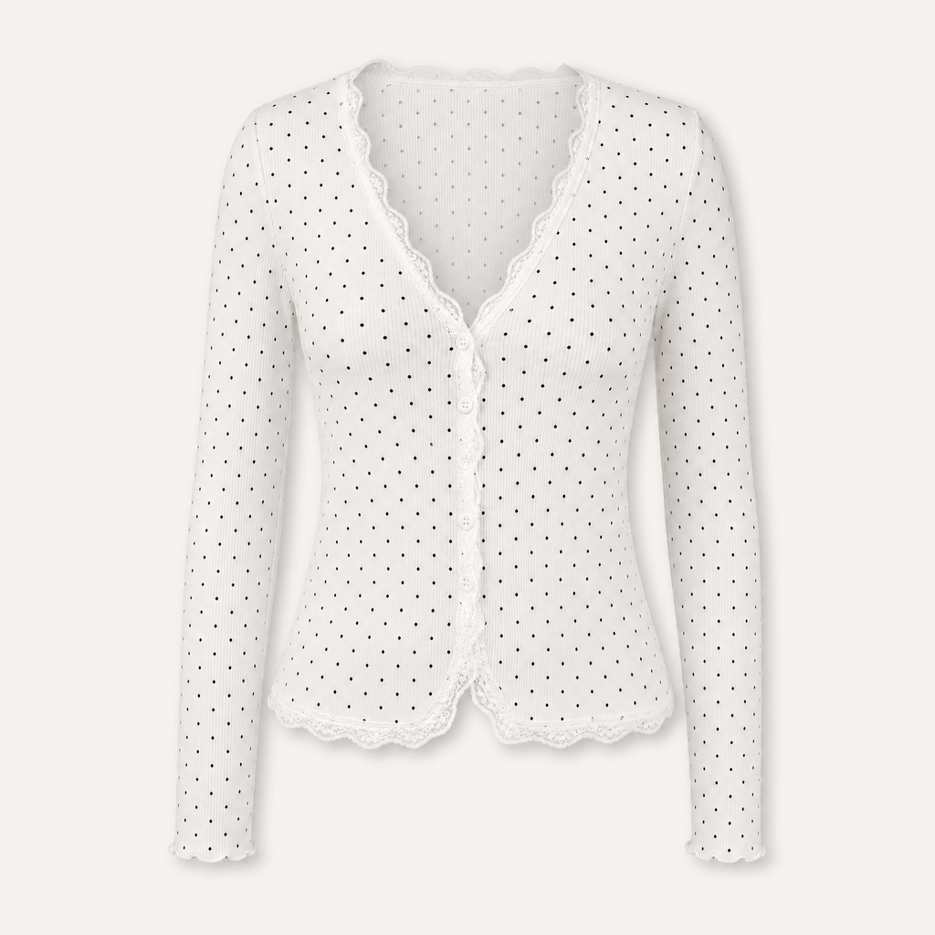 Slim Fit Cardigan Style Blouse for Women, shown in a clear product image
