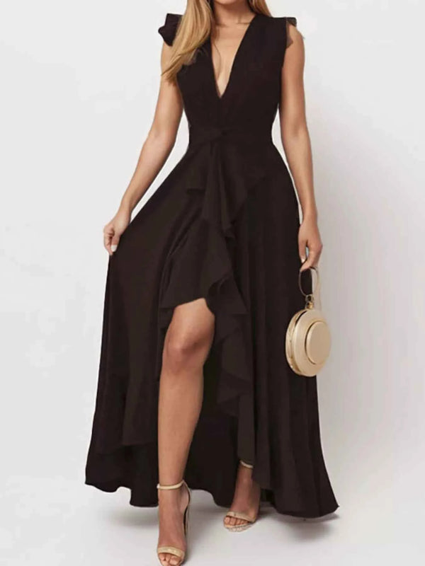 Plus size ruffled high-low maxi dress — additional view 4