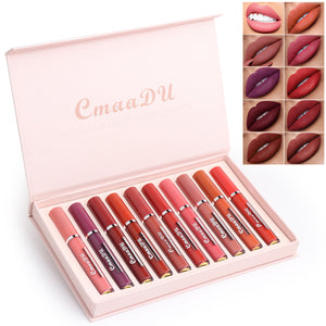 10-piece waterproof matte lipstick set with long-lasting smudge-proof color, image 5