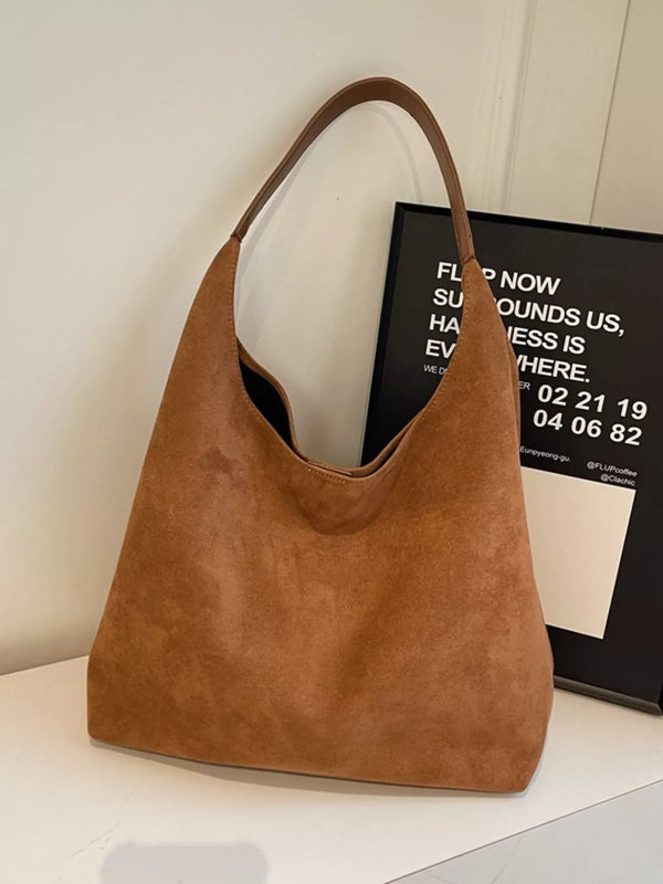 Solid color suede tote bag — additional view 5