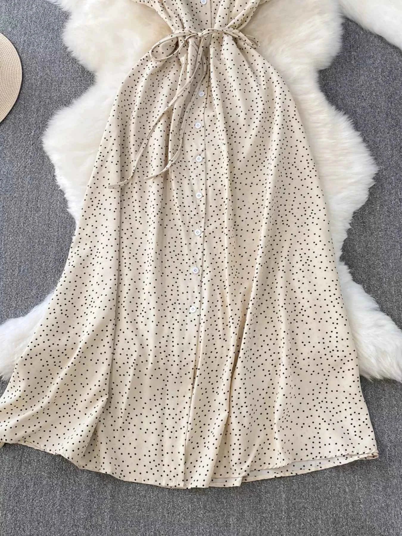 Vintage-Inspired Polka Dot Dress-Casual Dresses-Splashis-Splashis
