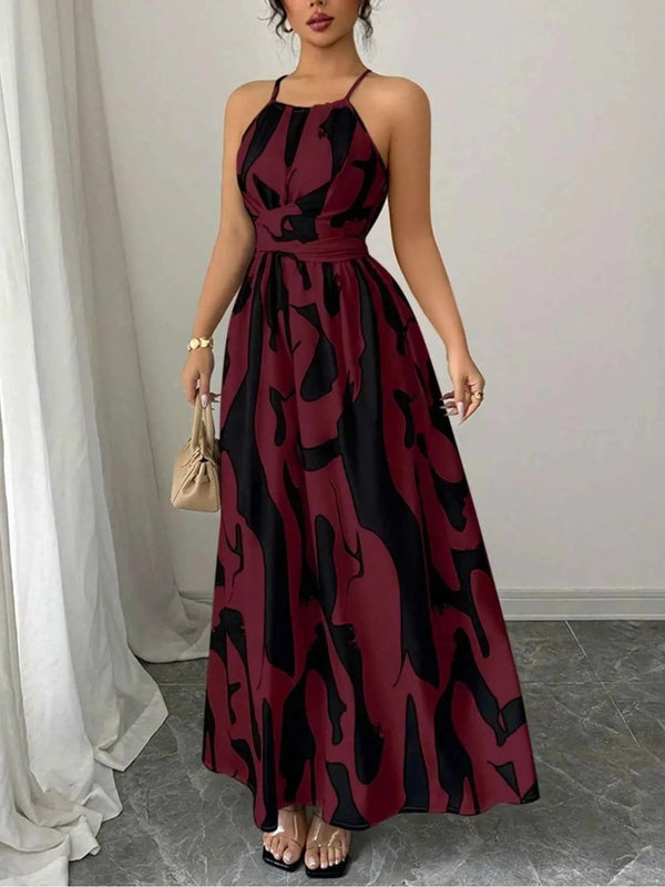 Abstract print halter neck maxi dress — additional view 7