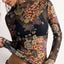 Vintage floral mesh top - slim fit long sleeve tee for women, image 2