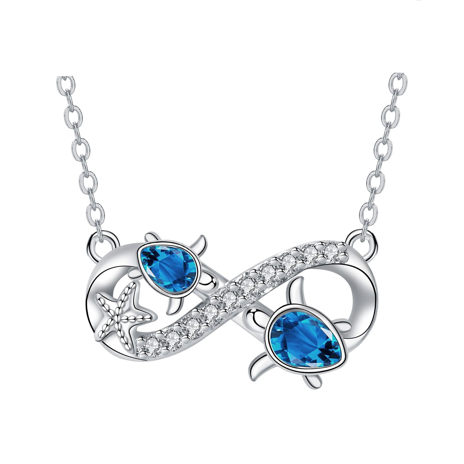Product detail photo of Infinite Symbol Turtle Pendant Necklace For Women