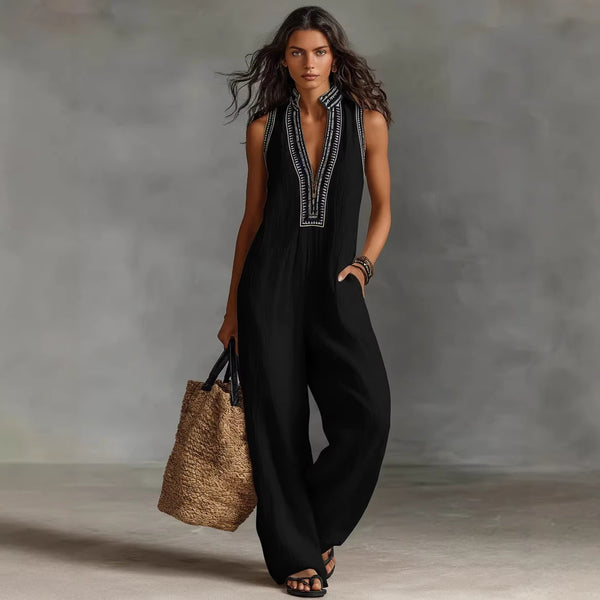 Linen-Blend Sleeveless Jumpsuit — product image 4