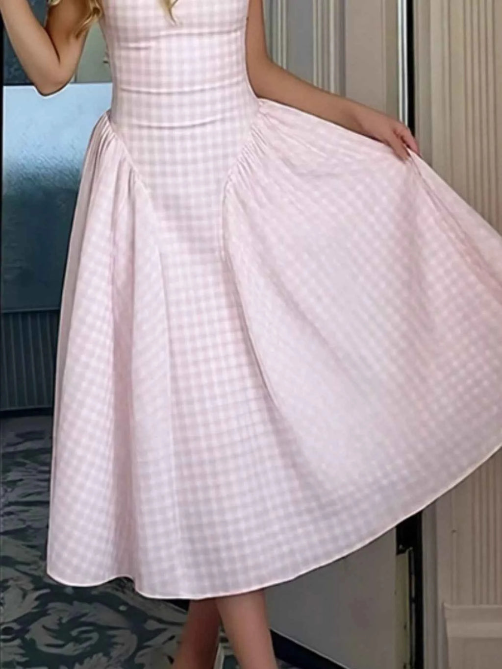 Plus size plaid midi dress — additional view 7