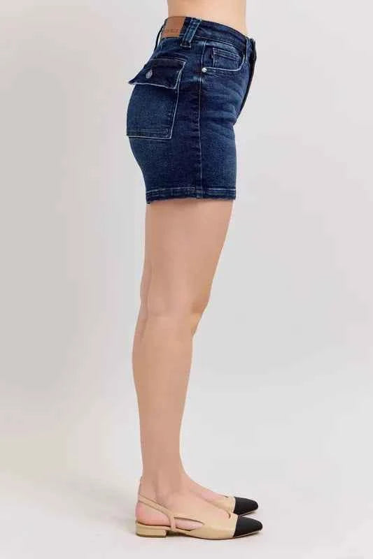 High-rise back flap pocket shorts — additional view 5