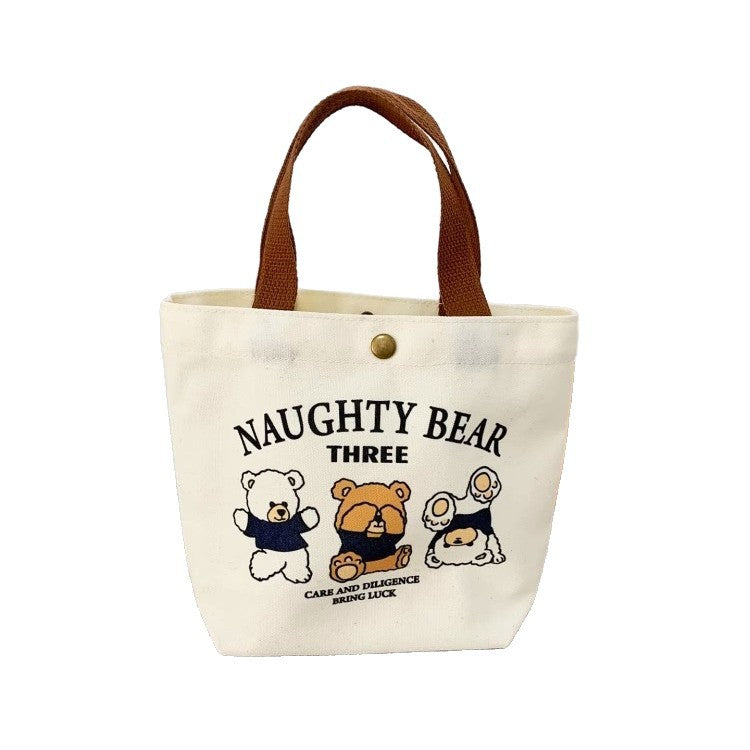 Canvas storage bag shown packed with items