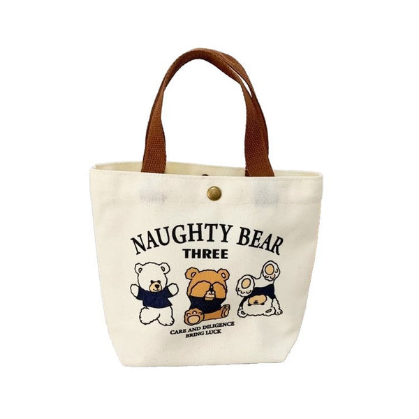Canvas storage bag shown packed with items