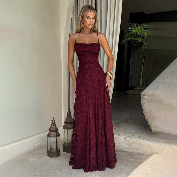 Lace backless evening dress — primary view