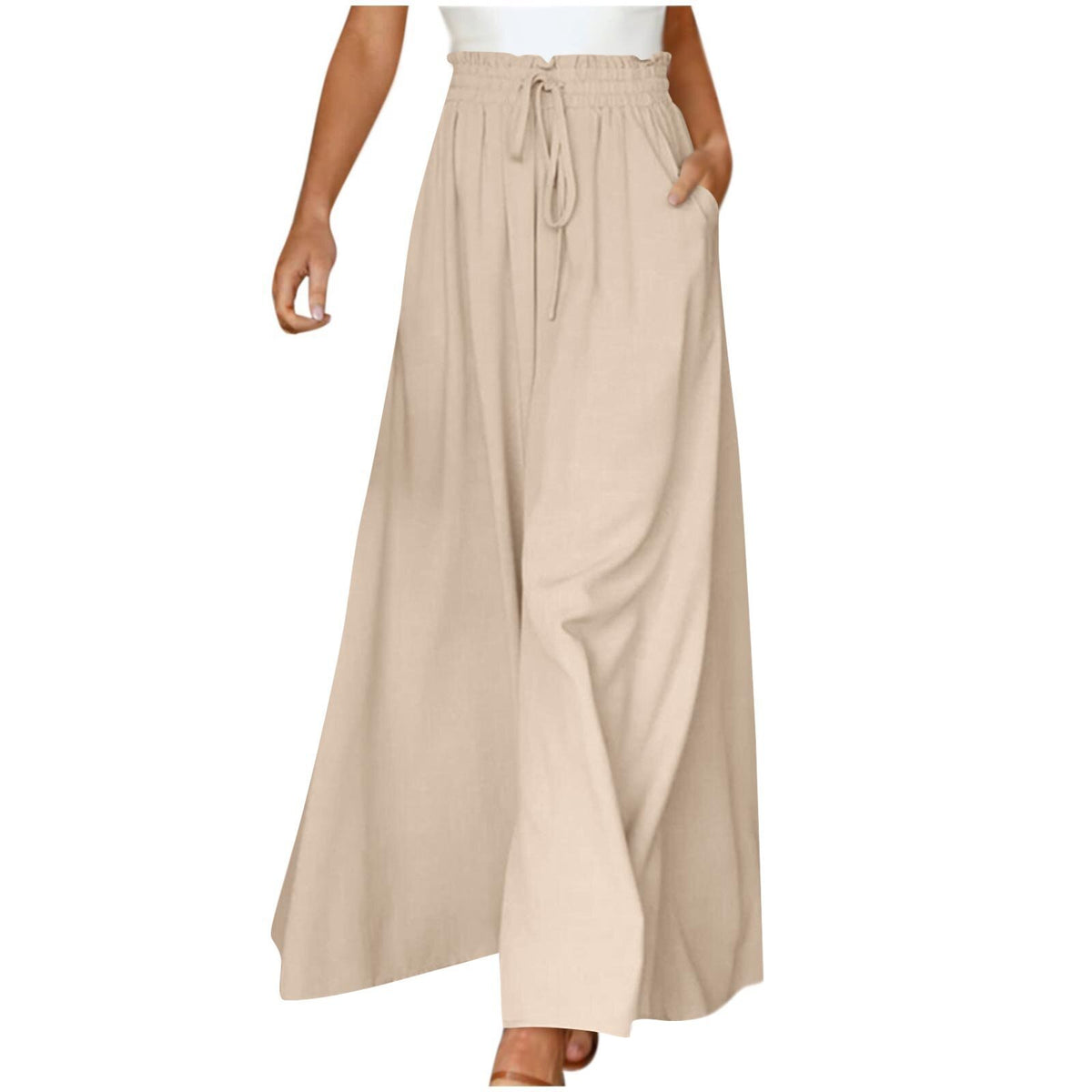 High-waisted wide-leg dress pants product image