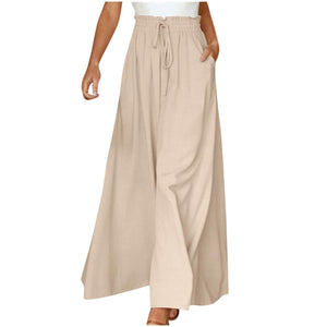 Apricot high-waisted wide-leg dress pants for women