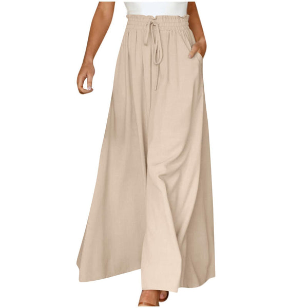 High-waisted wide-leg dress pants product image
